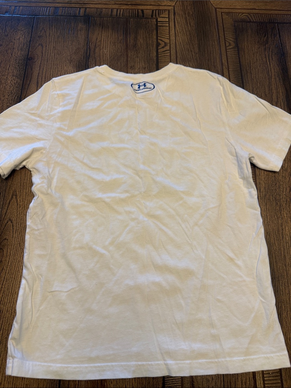 Under Armour White Short-Sleeve Tee with Blue Logo - Picture 4 of 5